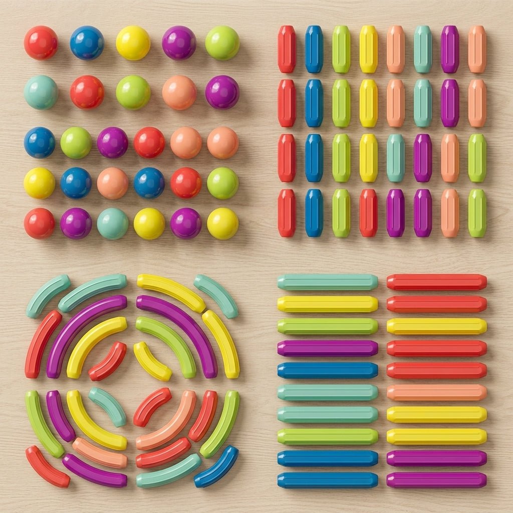Set de Bastones Magnéticos 3D "Creative-Pads" (64 Piezas Pastel) - ¡El Regalo Educativo del Día del Niño! - Mundo QZ