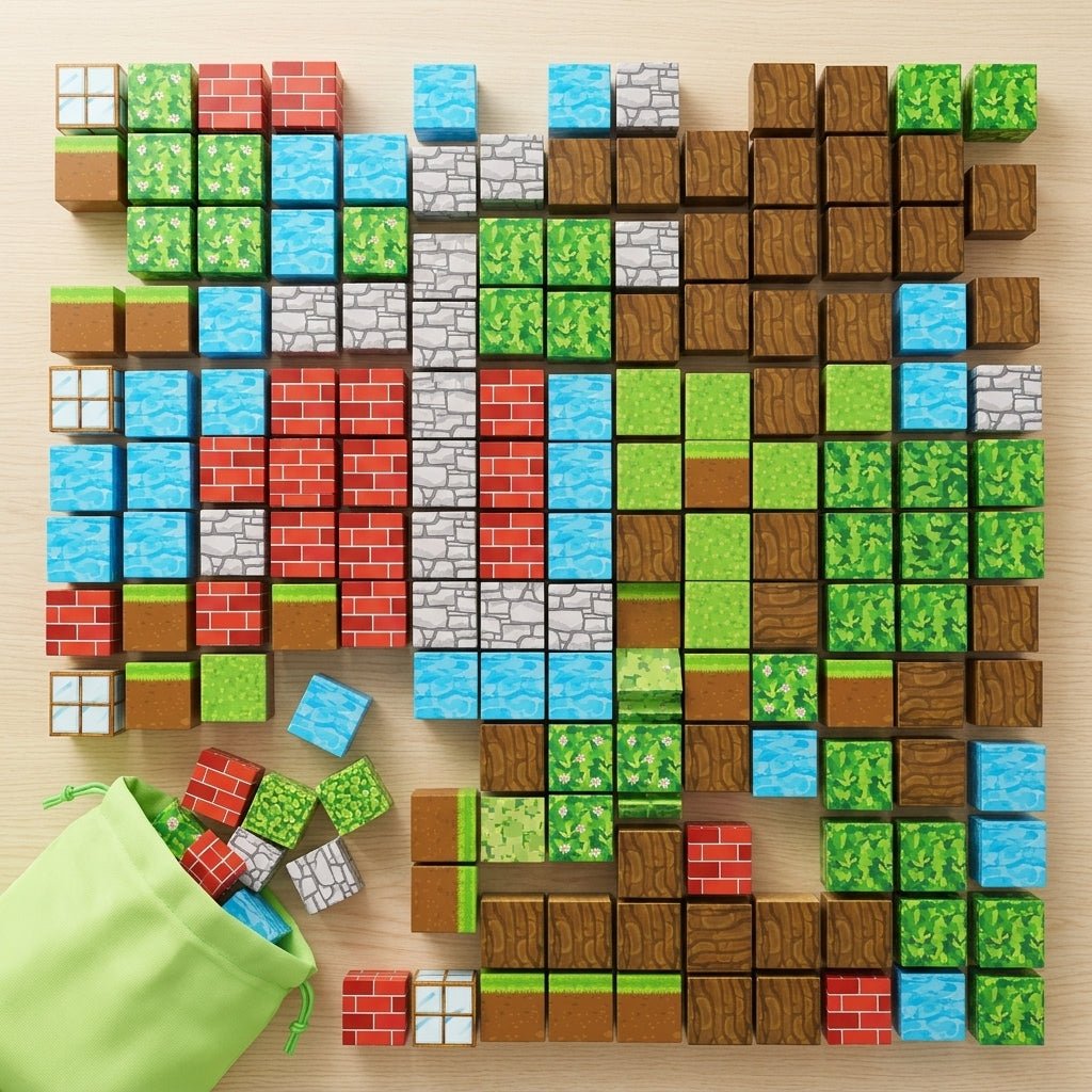 Set de Bloques Magnéticos "Mundo Píxel" (75 Piezas) - ¡Su Videojuego Favorito en la Vida Real! - Mundo QZ