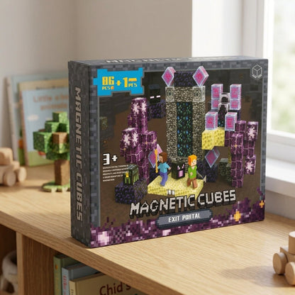 Set de Cubos Magnéticos "Mundo Pixel" (86 Piezas) - ¡Su Videojuego Favorito en la Vida Real! - Mundo QZ